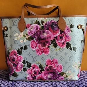 Louis Vuitton Garden Neverfull MM Monogram Giant Flower Bag **No Pouch